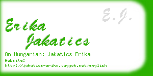 erika jakatics business card